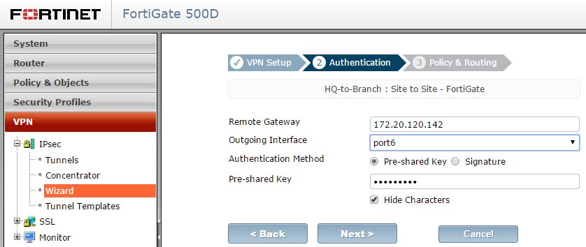  راه اندازی و کانفیگ IPSec در فورتی گیت 